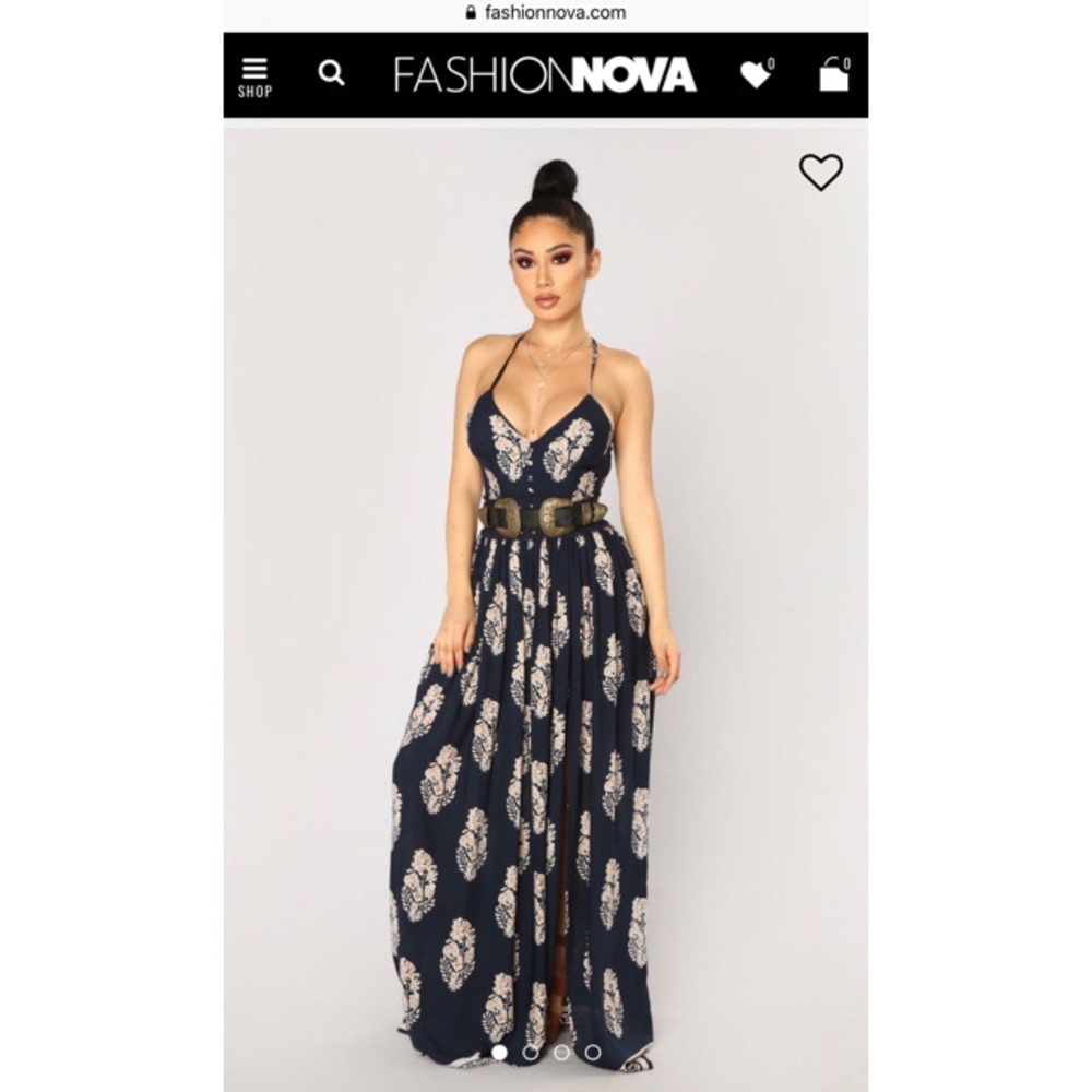 Holy Slit Dress - Navy/Taupe